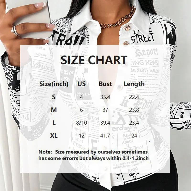 Women's Long Sleeve Casual Shirt - Spring&Fall Slim Fit Printed Blouse With Single Button Placket JNi3 shop