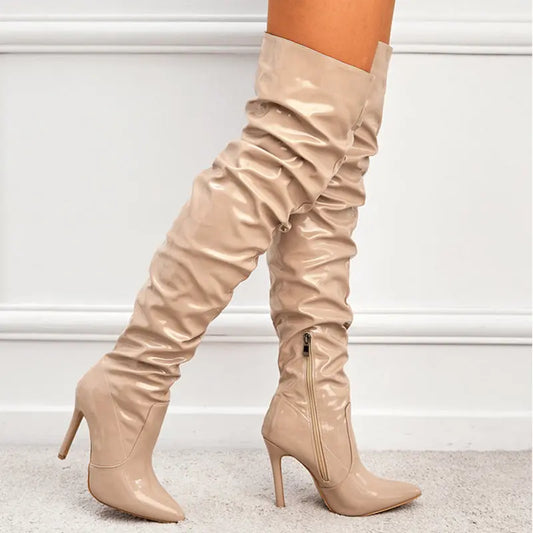 Knee High Long Boots Women Fashion Super High Heel Party Shoes Dropshipman