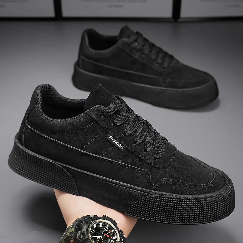 Casual Board Flat Shoes Men Breathable Thick-soled Lace-up Sneakers Cjdropshipping