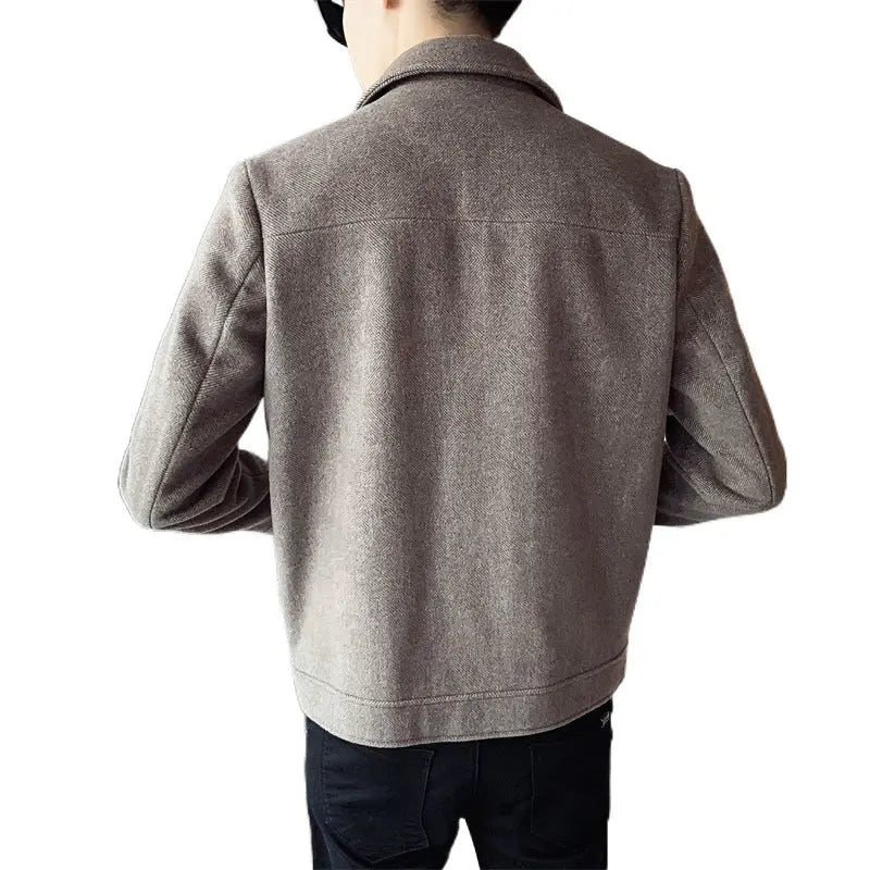 Men's Winter New Woolen Lapel Short Coat Dropshipman