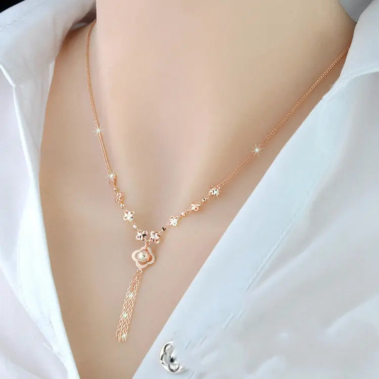 925 Sterling Silver 18K Color Gold Necklace Cjdropshipping