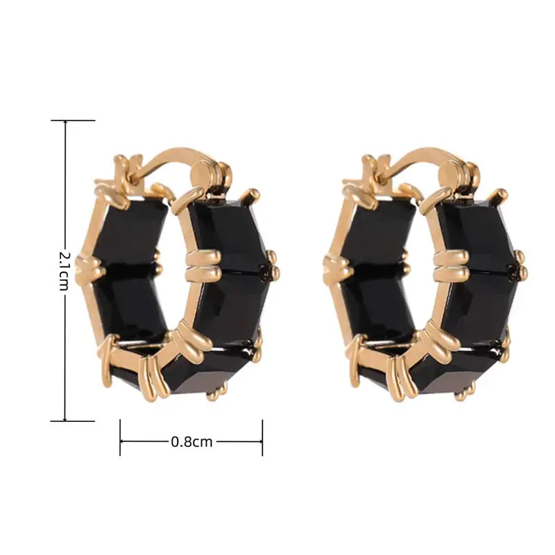 Black Crystal Zirconium Ear Ring JNi3 shop
