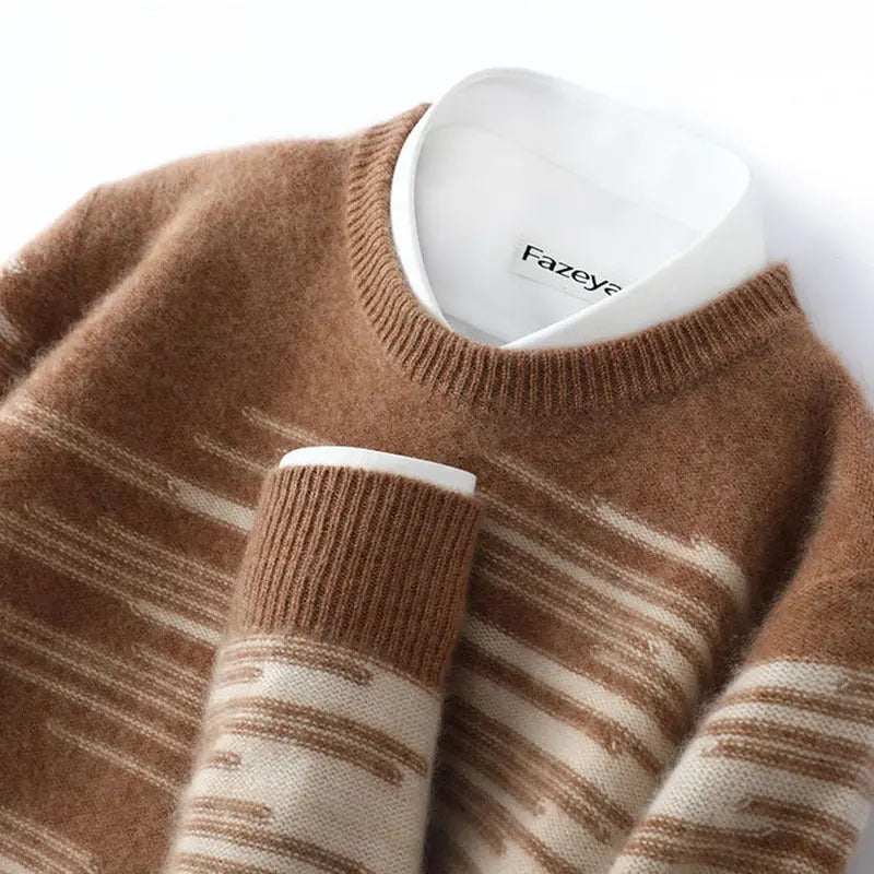 Cashmere Sweater Men's Pure Wool Loose Round Neck Sweater Cjdropshipping
