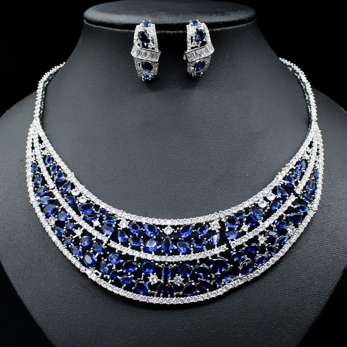 Oversized Bridal Emerald Earrings Necklace Set Cjdropshipping