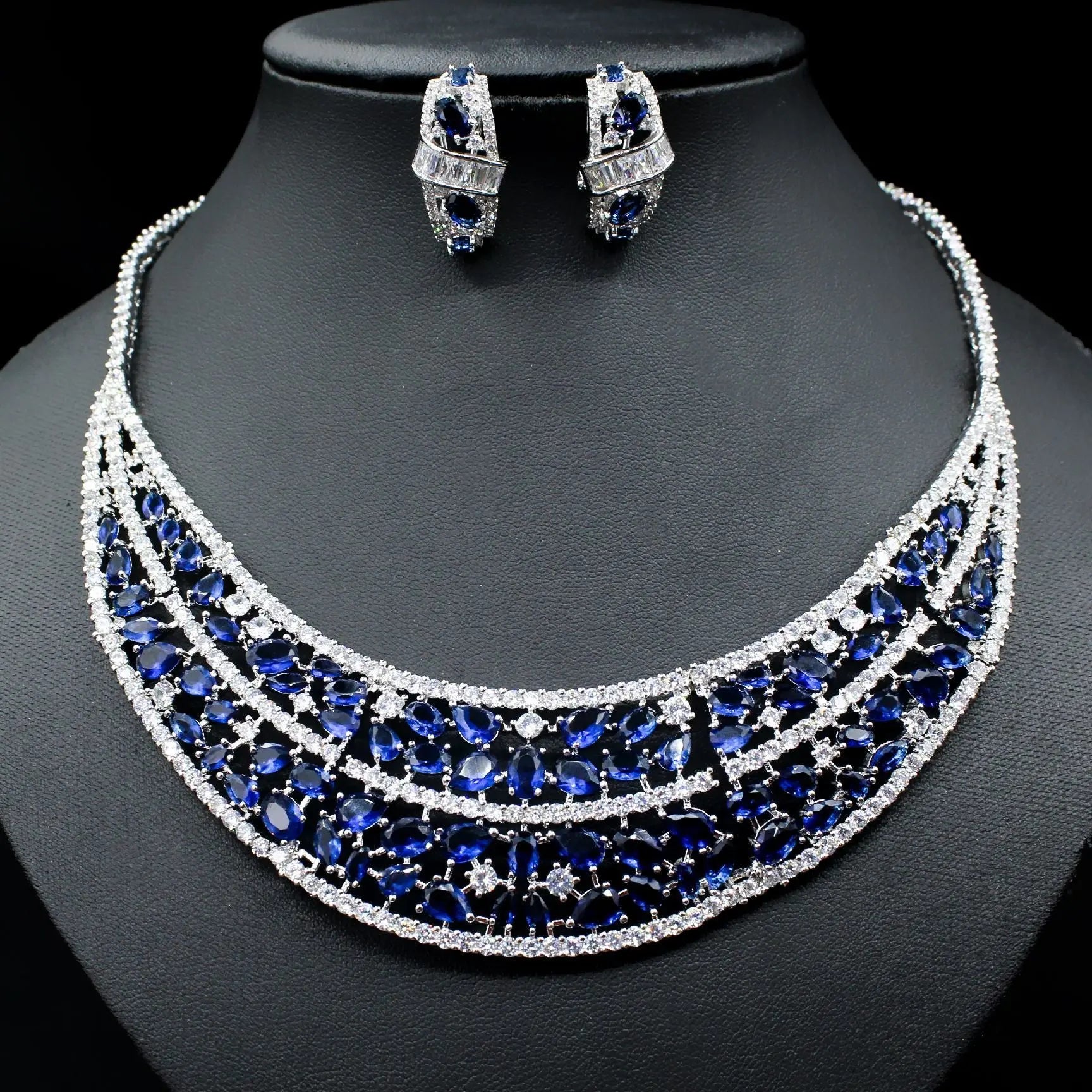 Oversized Bridal Emerald Earrings Necklace Set Cjdropshipping