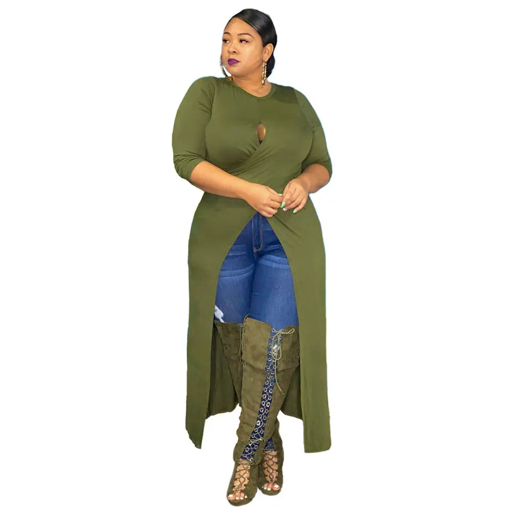 Plus Size Women's Split Dress Top Cjdropshipping