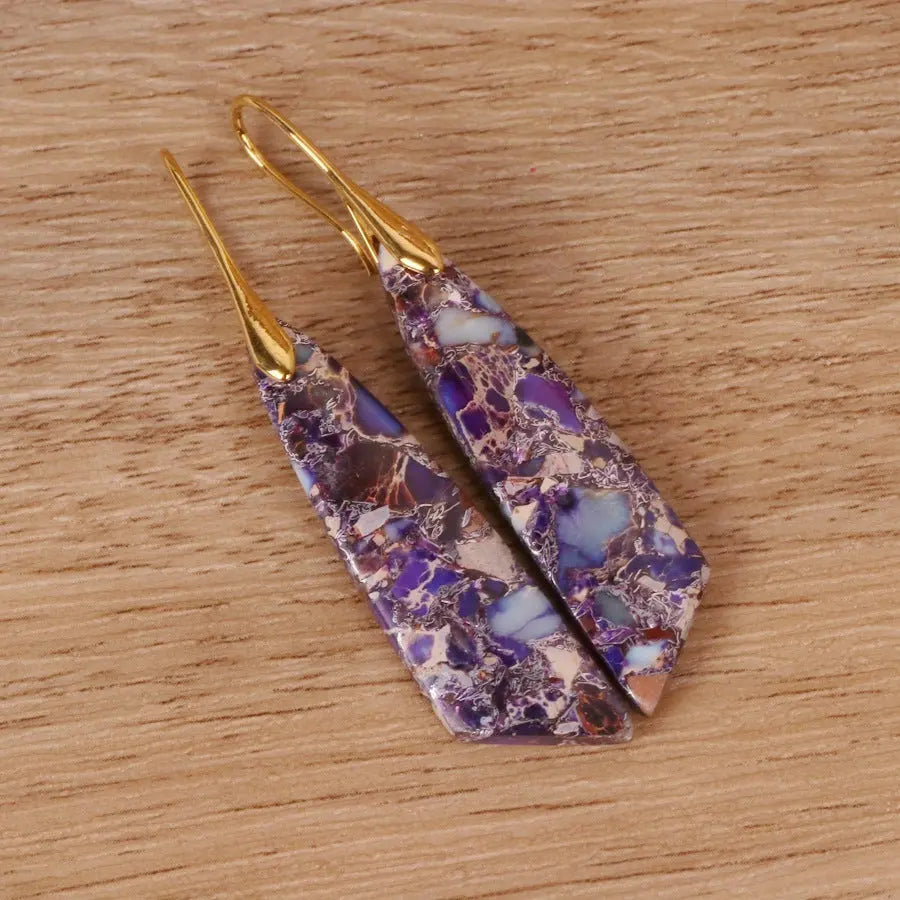 Bohemian Emperor Stone Geometric Pendant Earrings Cjdropshipping