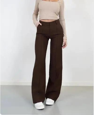 Women's Casual Design Stitching Straight Slim-fit Pants Cjdropshipping