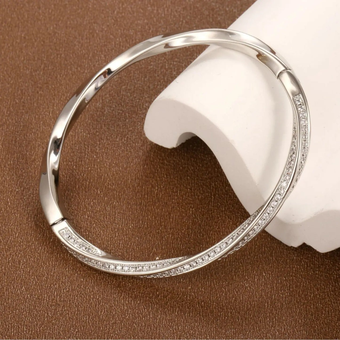 Affordable Luxury Fashion Half Circle Full Diamond Mobius Bracelet - JNi3 shop