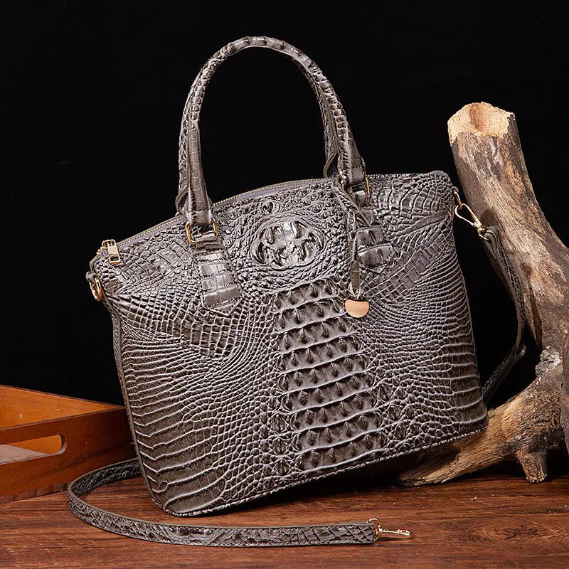 Women's Retro Crocodile Pattern Portable Messenger Bag Cjdropshipping