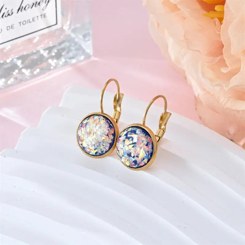 New Sequin Rhinestone Earrings Fashion Stainless Steel Jewelry For Women Cjdropshipping