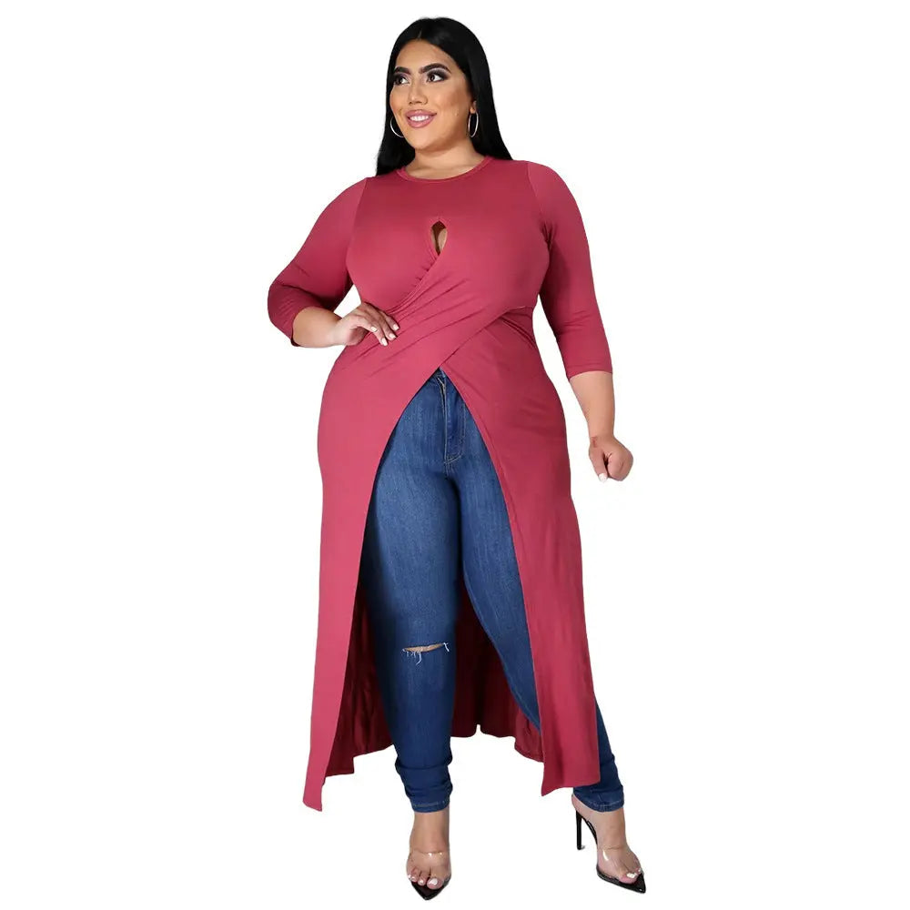 Plus Size Women's Split Dress Top Cjdropshipping