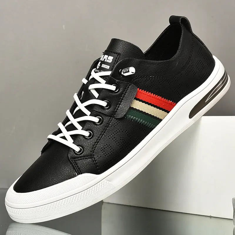 Men's Casual Leather Shoes Versatile Leather Board Shoes Thin Style Breathable JNi3 shop