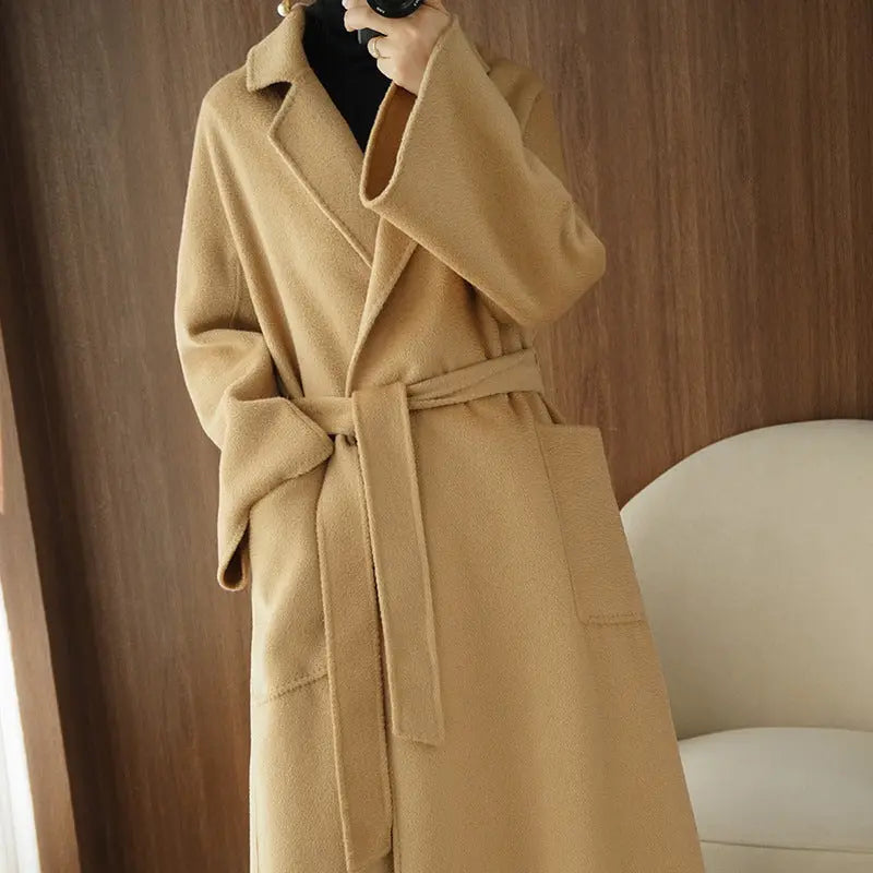 Women's Mid-length Autumn And Winter Loose Reversible Cashmere Coat JNi3 shop