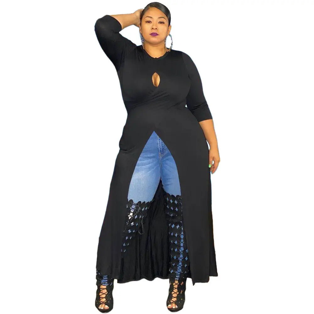 Plus Size Women's Split Dress Top Cjdropshipping