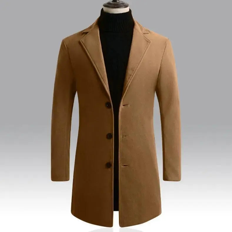 Autumn And Winter Woolen Trench Coat Men Cjdropshipping