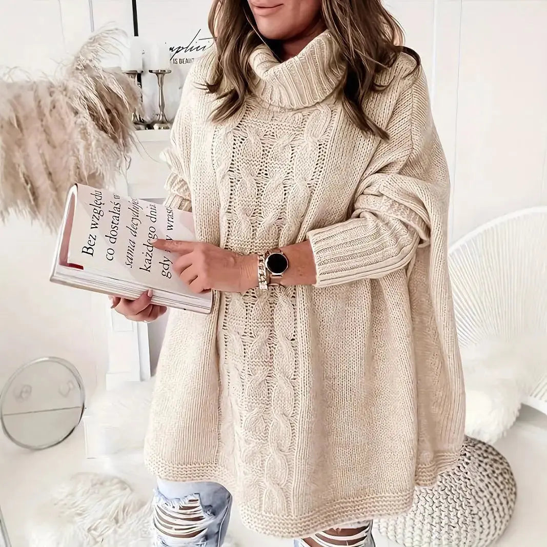 Lapel Batwing Sleeve Loose Casual Plus Size Women's Knitting Sweater JNi3 shop