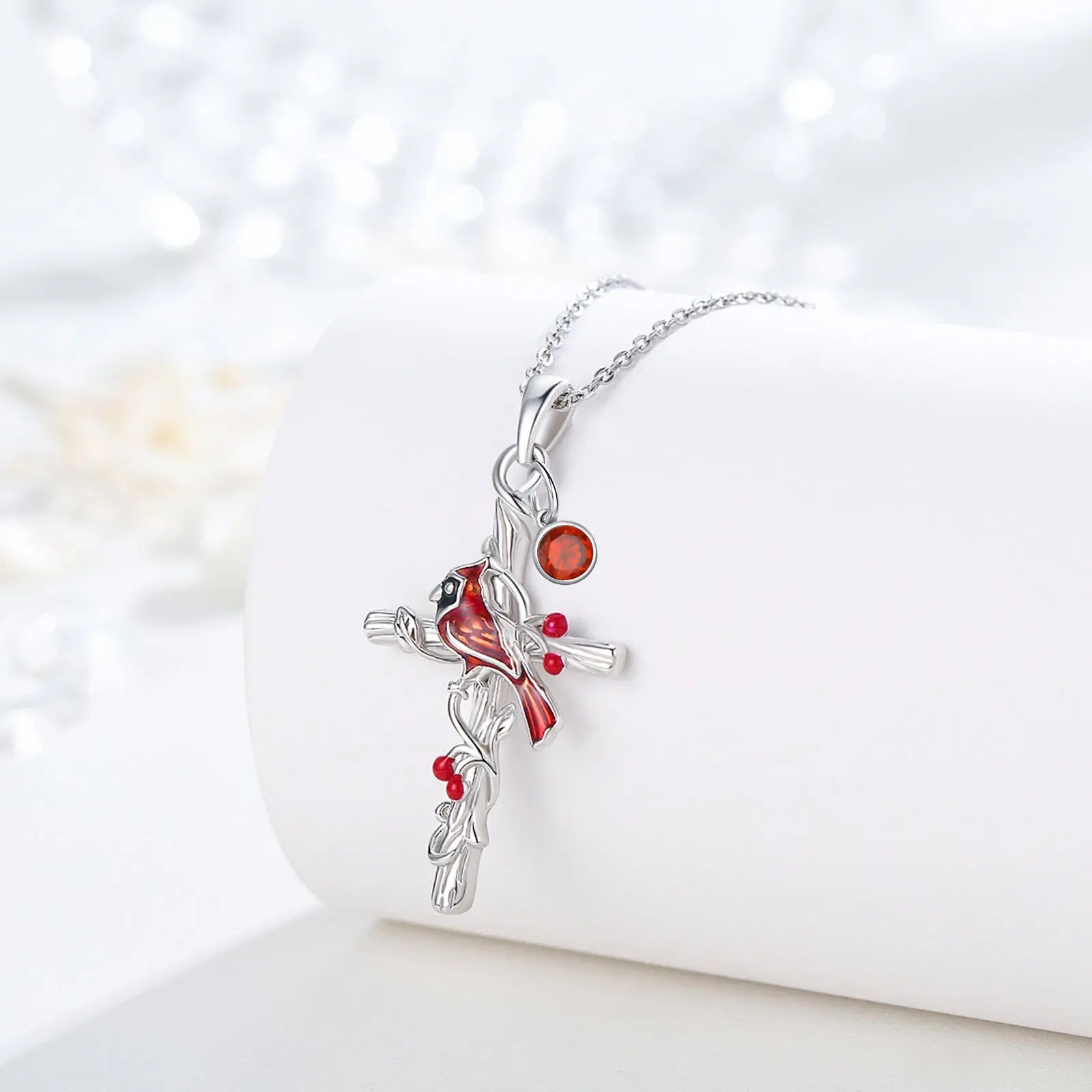 Cardinal Cross Necklace Birthstone Necklace Jewelry Gift Cjdropshipping