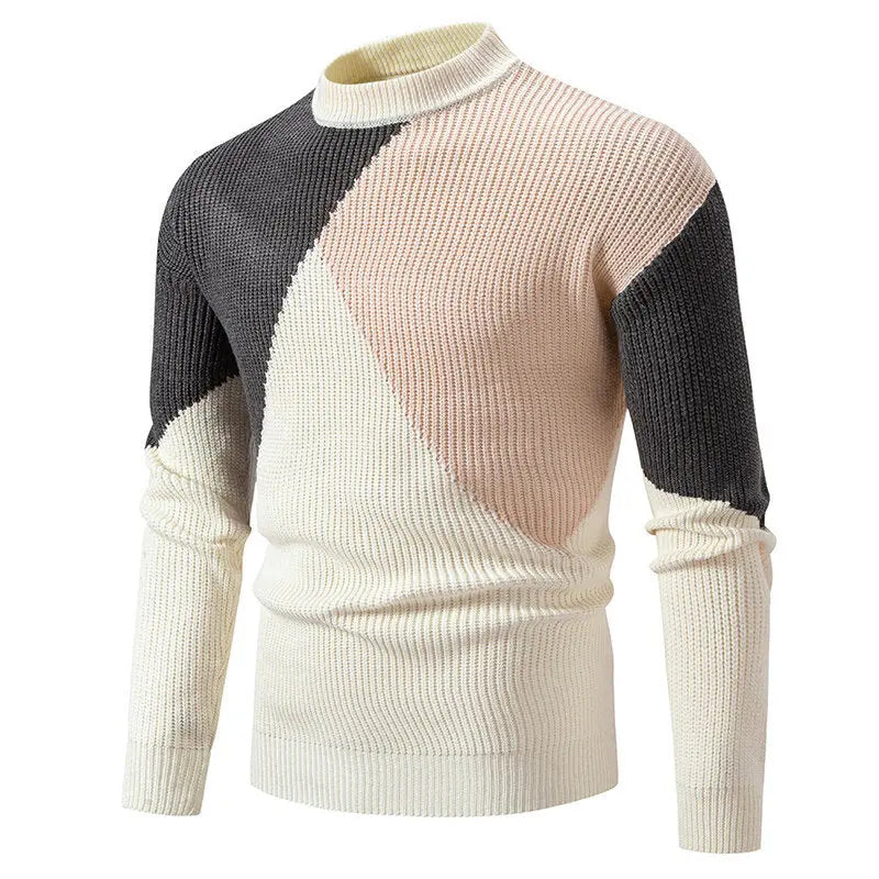 Sweater Men's Round Neck Multicolor Pullover Sweater Cjdropshipping