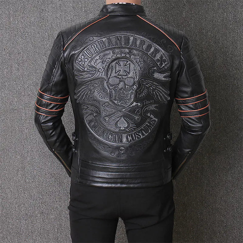 Harley Genuine Leather Clothes Men's Motorcycle Riding Motorcycle Clothing Slim Fit Cjdropshipping