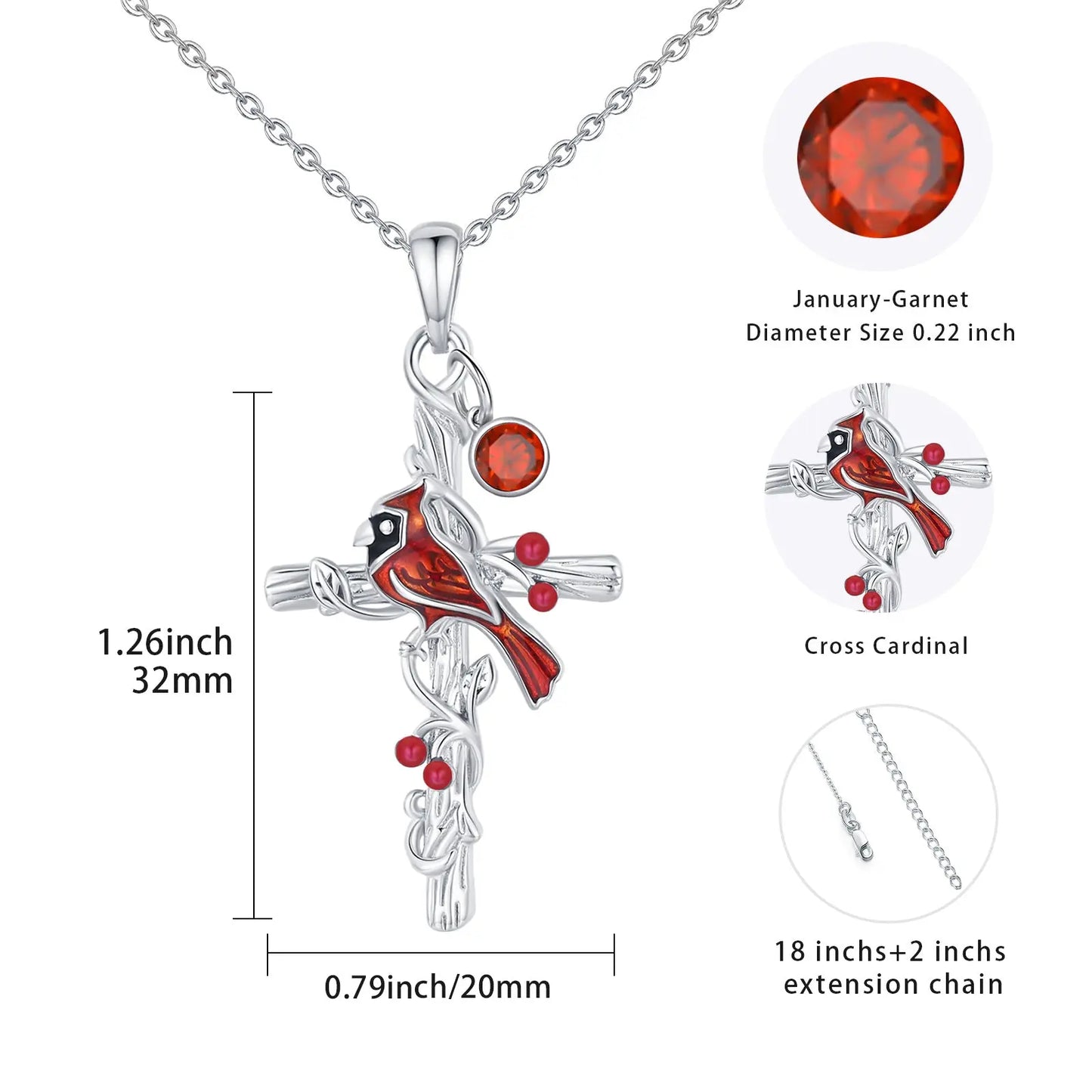 Cardinal Cross Necklace Birthstone Necklace Jewelry Gift Cjdropshipping