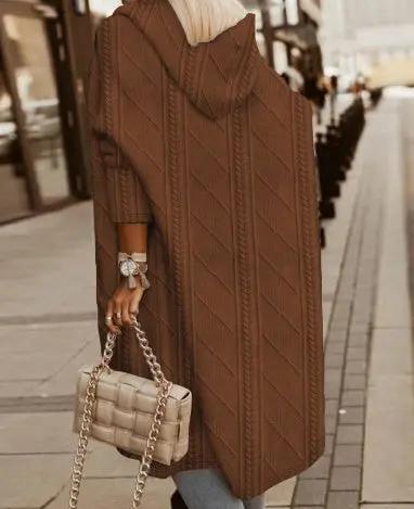 Fashion Solid Color Knitted Coat null