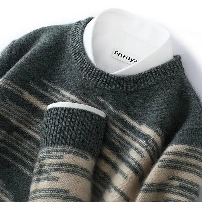 Cashmere Sweater Men's Pure Wool Loose Round Neck Sweater Cjdropshipping
