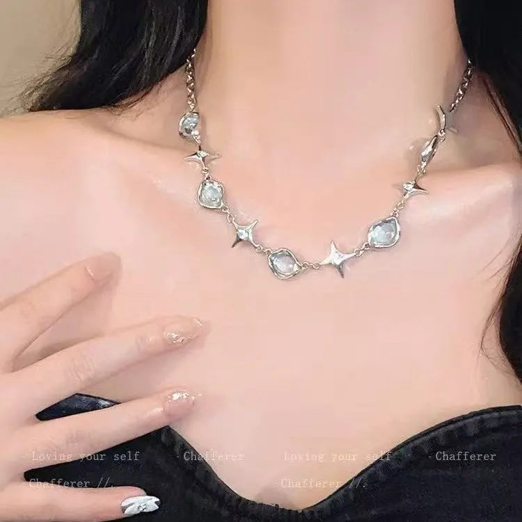 Asterism Bubble Irregular Metal Cold Style Hip Hop Men And Women Clavicle Chain - JNi3 shop