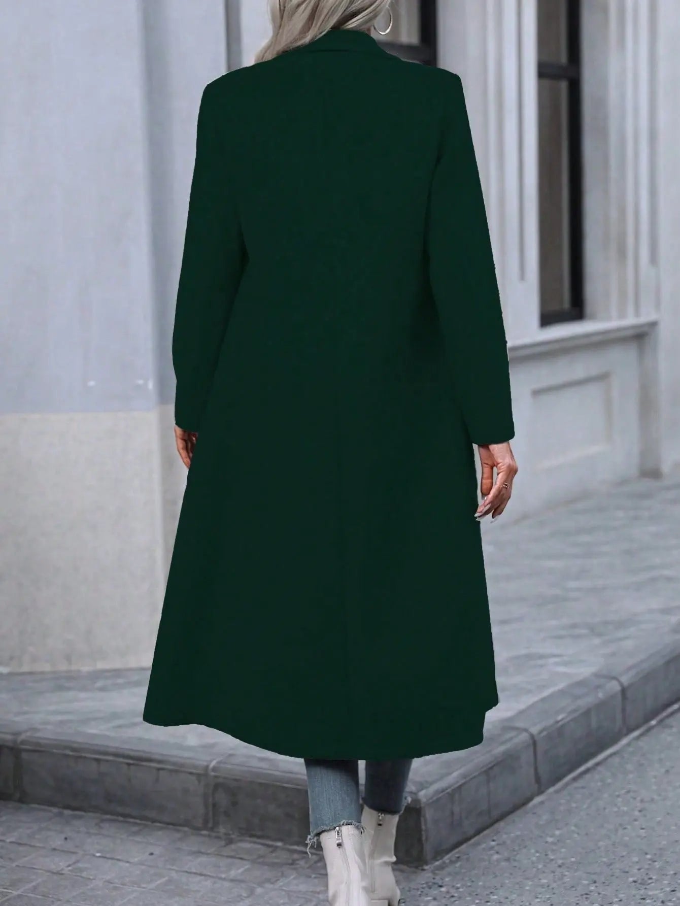 Autumn And Winter Long Coat For Women, Minimalist And Fashionable, Elegant For Commuting, Double-breasted Long-sleeve Faux Wool Long Women's Coat. Cjdropshipping