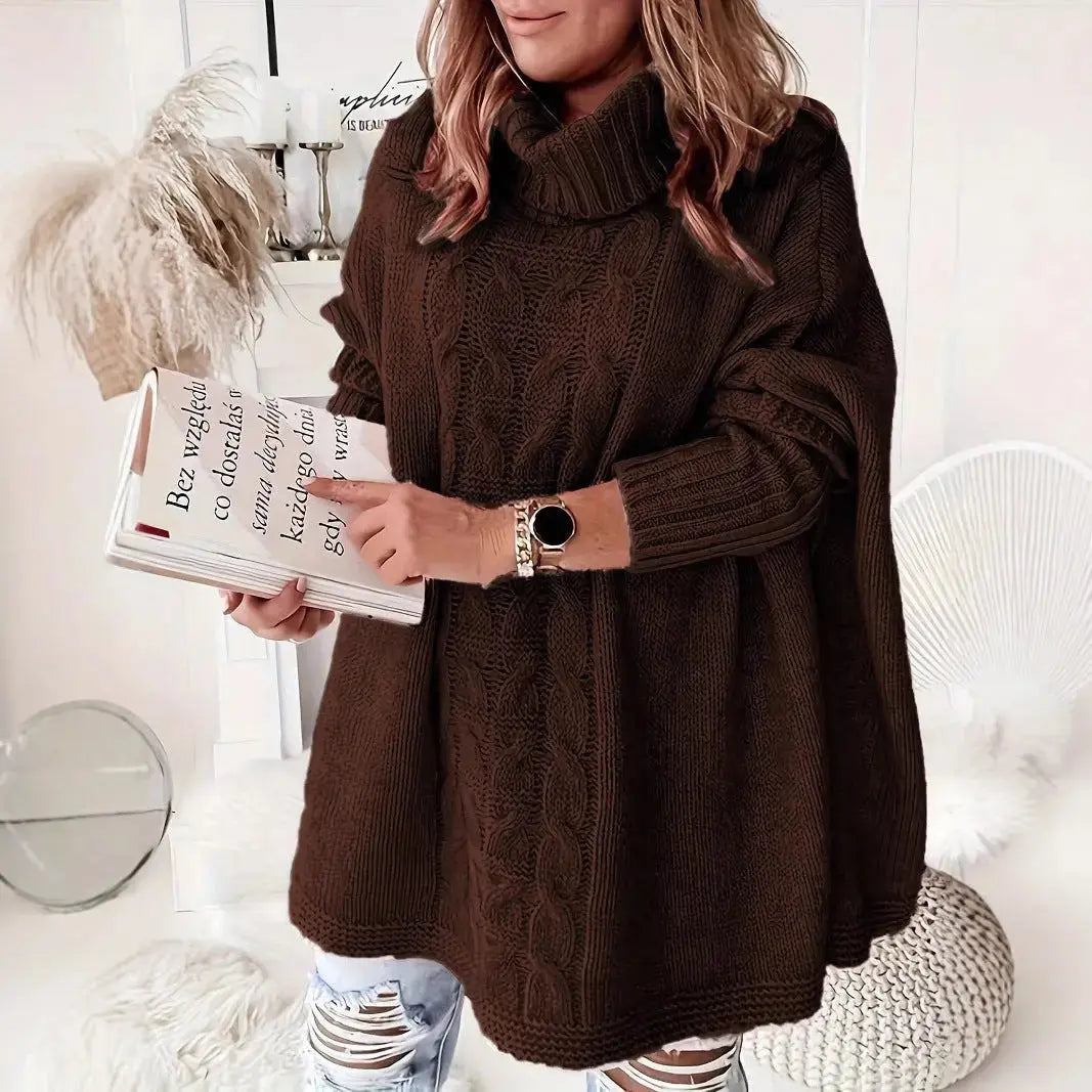 Lapel Batwing Sleeve Loose Casual Plus Size Women's Knitting Sweater JNi3 shop