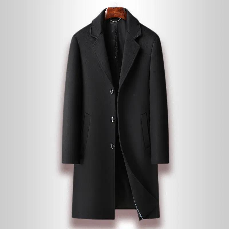 Men's Woolen Coat Business Casual Long Cjdropshipping