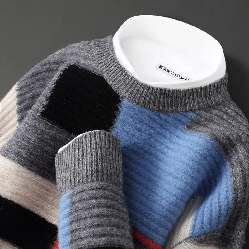 Cashmere Sweater Men's Loose Round Neck Multicolor Cjdropshipping