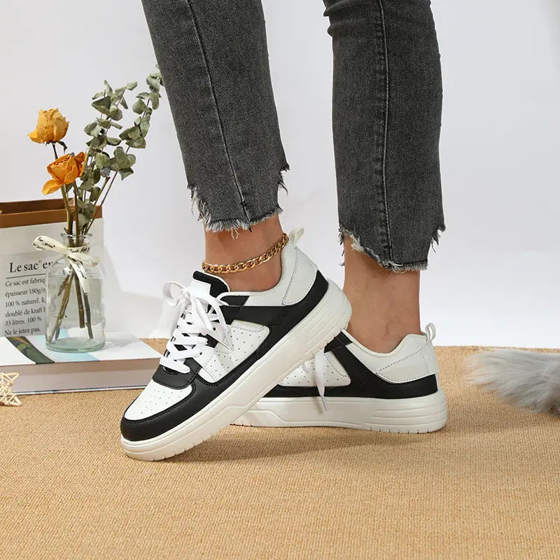 Ins European And American Fashion Platform Couple's Soft Bottom Comfortable Board Shoes Can Be Tie Up Dropshipman