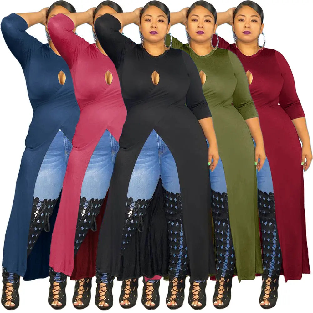 Plus Size Women's Split Dress Top Cjdropshipping