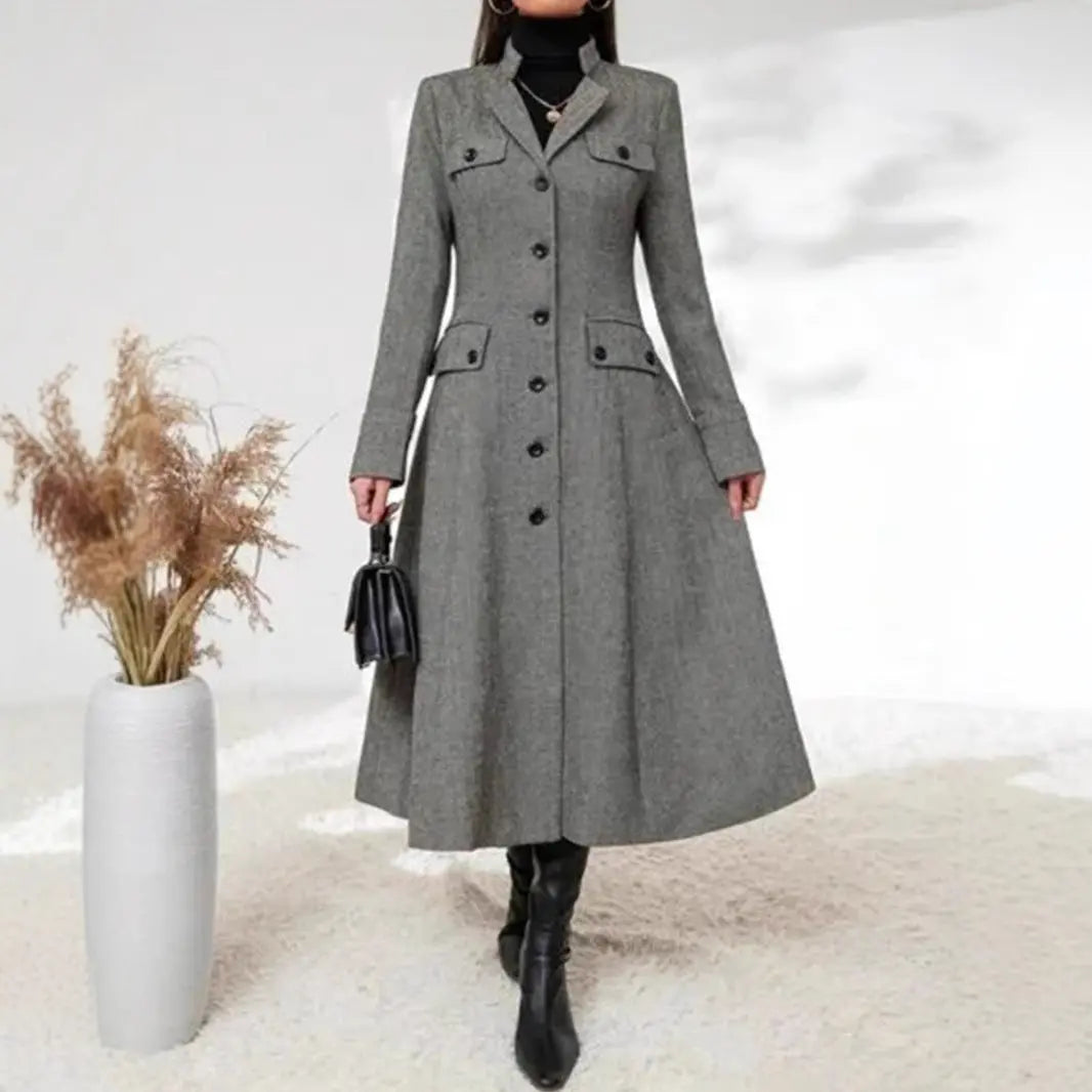 Women's Single-breasted Long-cut Coat JNi3 shop