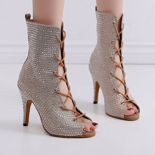 Women's Shiny Diamond High Heel Latin Dancing Shoes JNi3 shop