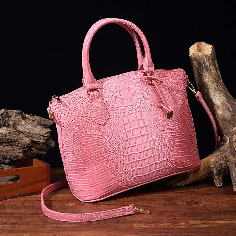 Women's Retro Crocodile Pattern Portable Messenger Bag Cjdropshipping