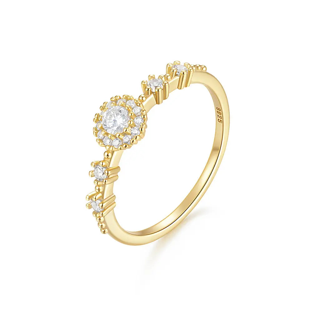 European And American Entry Lux Flower Rhinestone-embedded Closed 925 Silver High-grade Romantic Proposal Ring - JNi3 shop