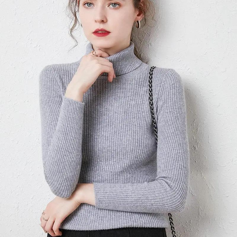 Turtleneck Sweater Women Slim Padded Inner Style Cjdropshipping
