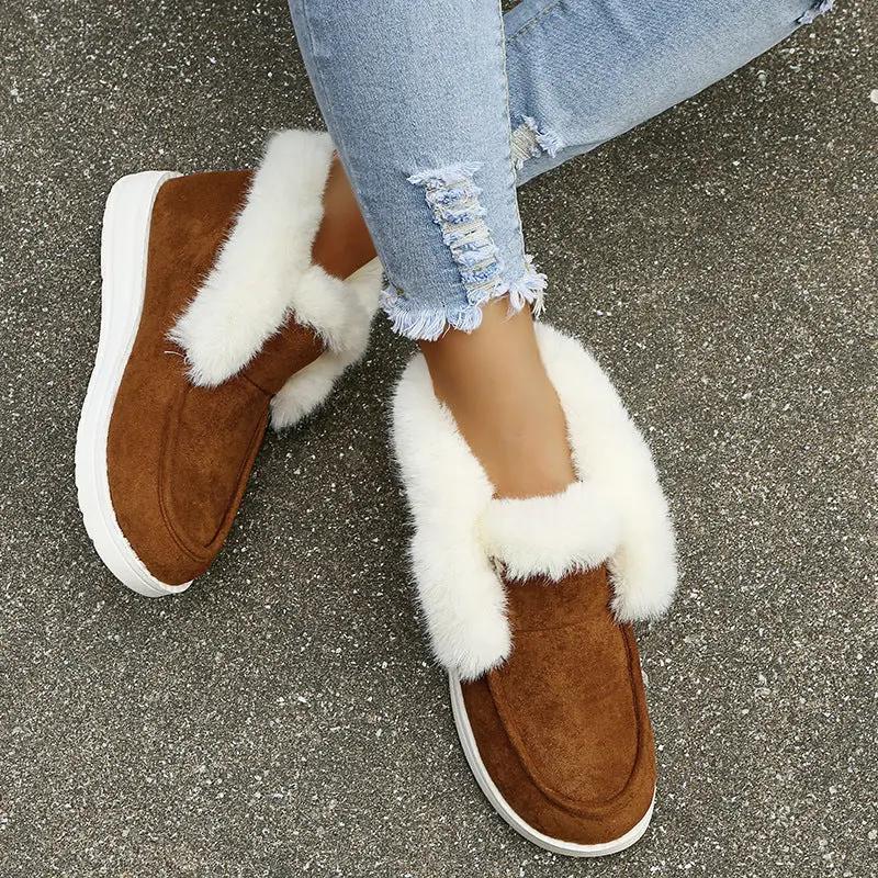 Snow Boots Warm Winter Shoes Plush Fur Ankle Boots Women Cjdropshipping
