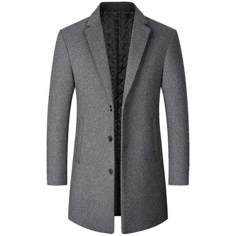 Autumn And Winter Woolen Trench Coat Men Cjdropshipping