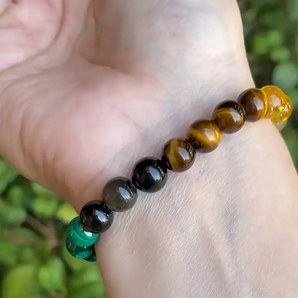 Universal Natural Stone Citrine Dongling Stone Malachite Bracelet Cjdropshipping