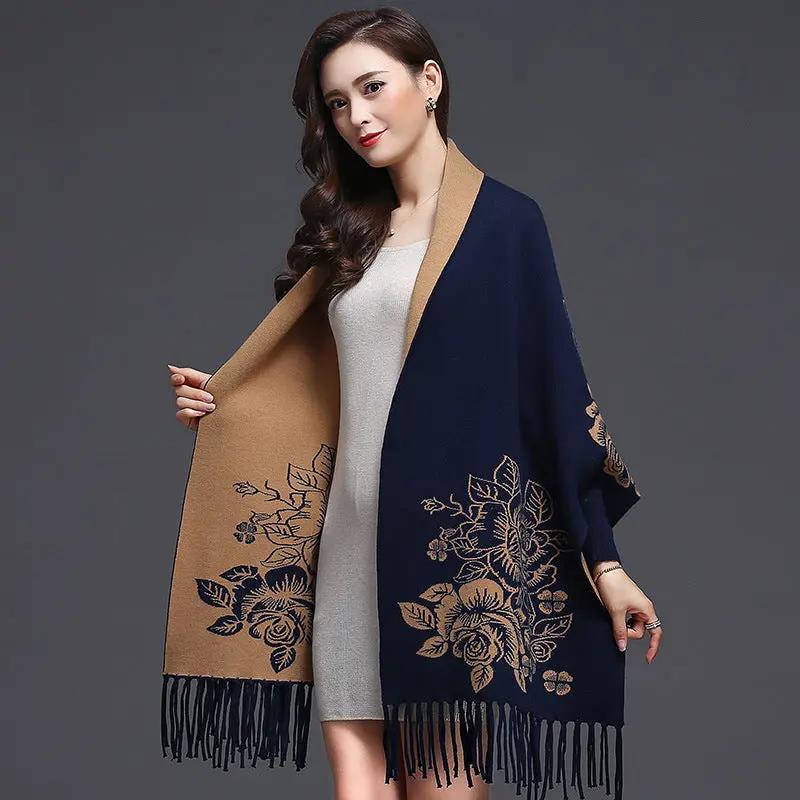 Mid-length Tassels Loose-fitting Knitted Cardigan Thickened Sweater Cashmere Outerwear null