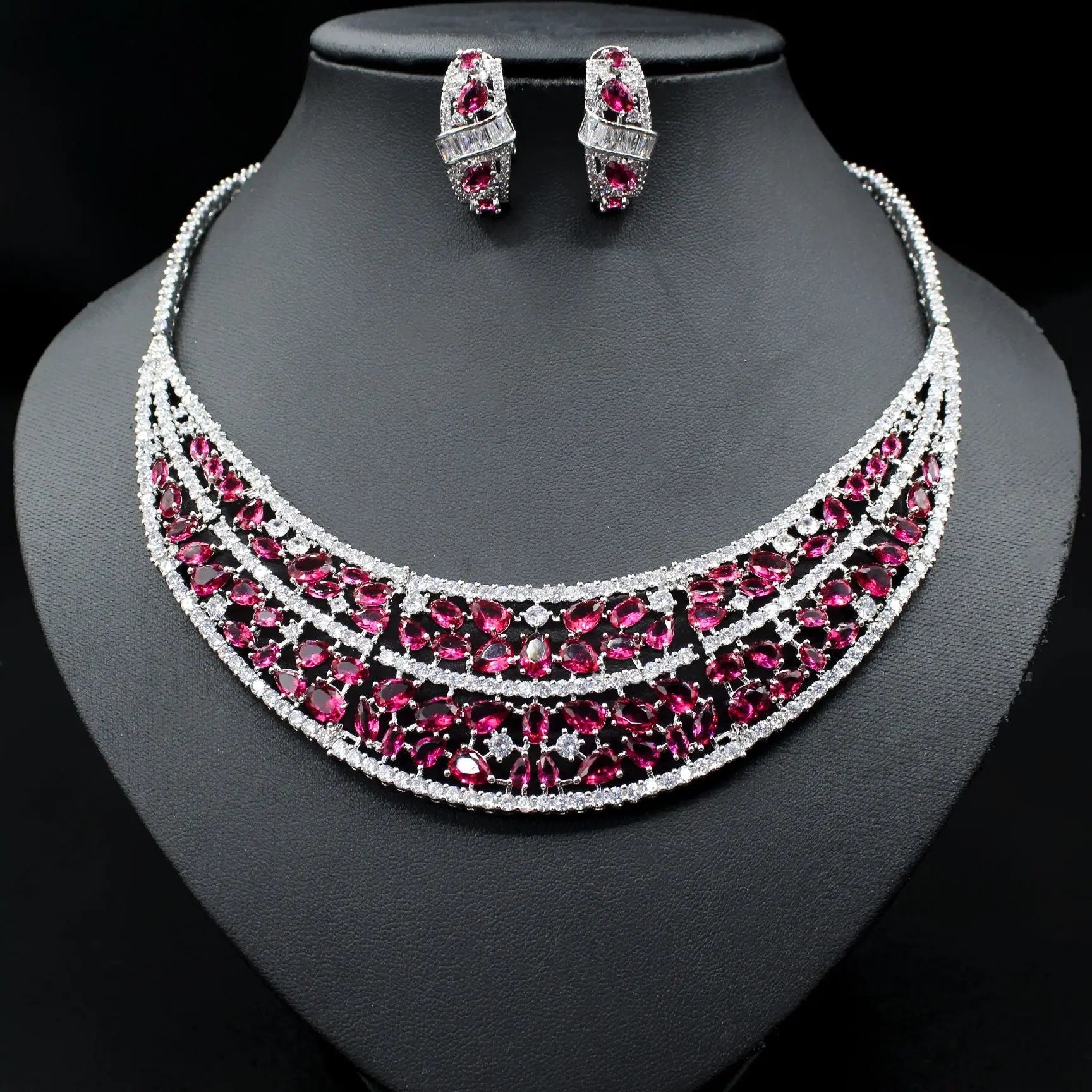 Oversized Bridal Emerald Earrings Necklace Set Cjdropshipping