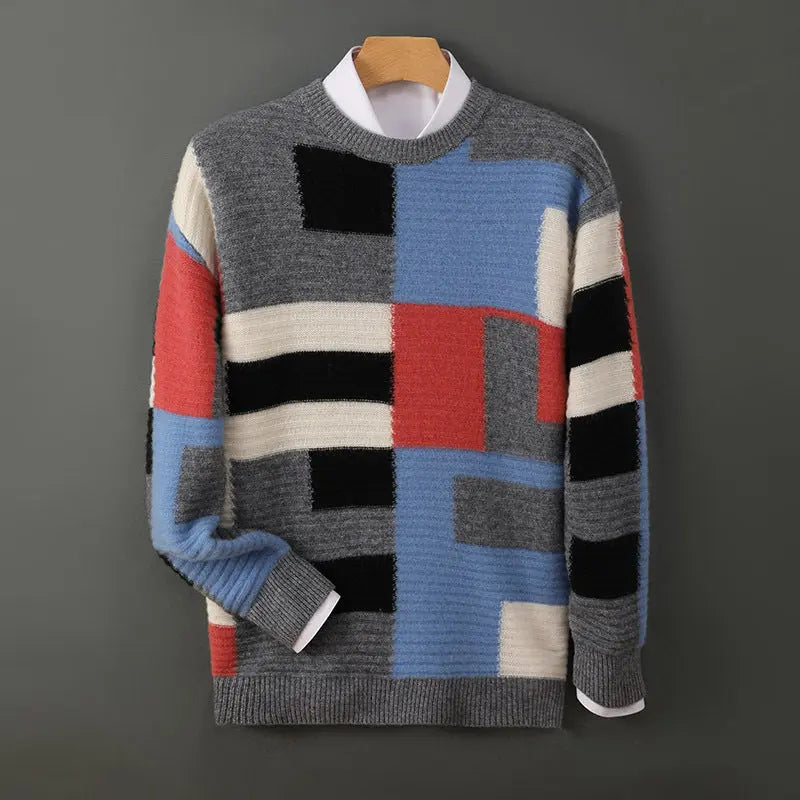 Cashmere Sweater Men's Loose Round Neck Multicolor Cjdropshipping