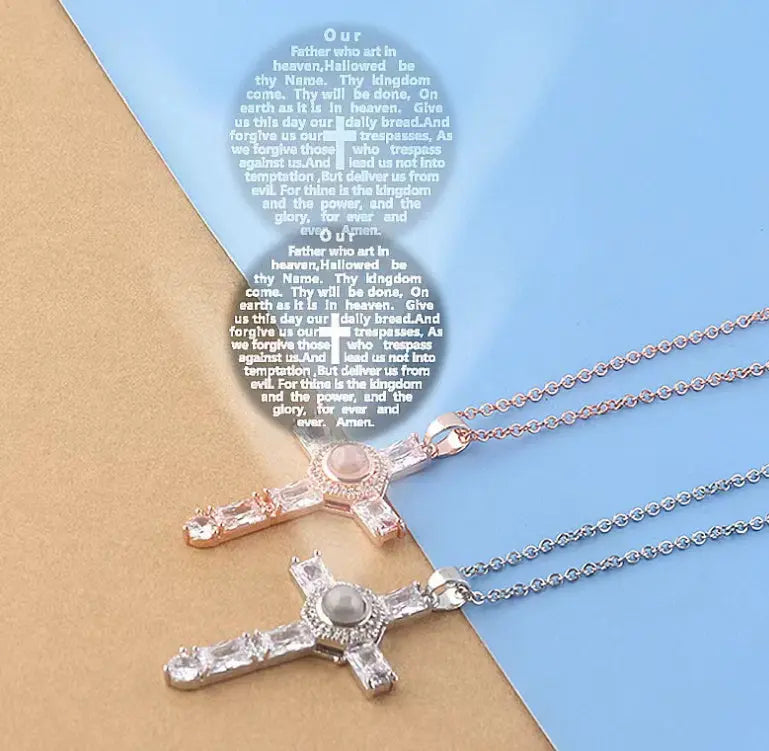 Jewelry Cross Projection Necklace Bronze Projection Cjdropshipping