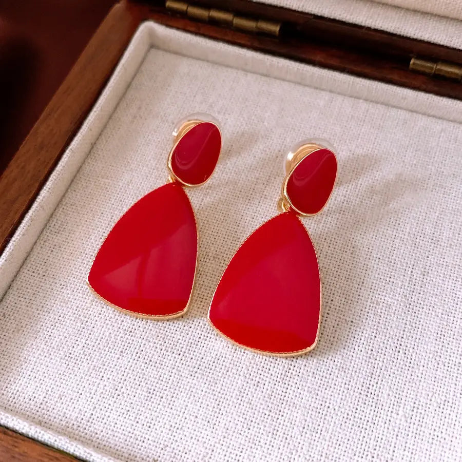 Ankela Red Water Drop Ear Clip Earrings JNi3 shop