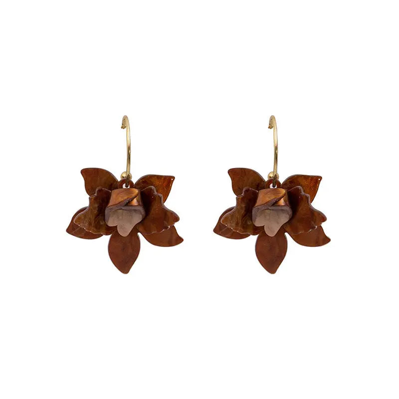 Vintage Acrylic Flower Exaggerated Earrings Cjdropshipping