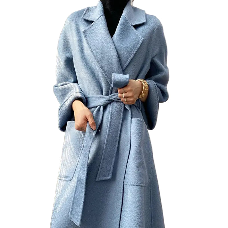 Women's Mid-length Autumn And Winter Loose Reversible Cashmere Coat JNi3 shop