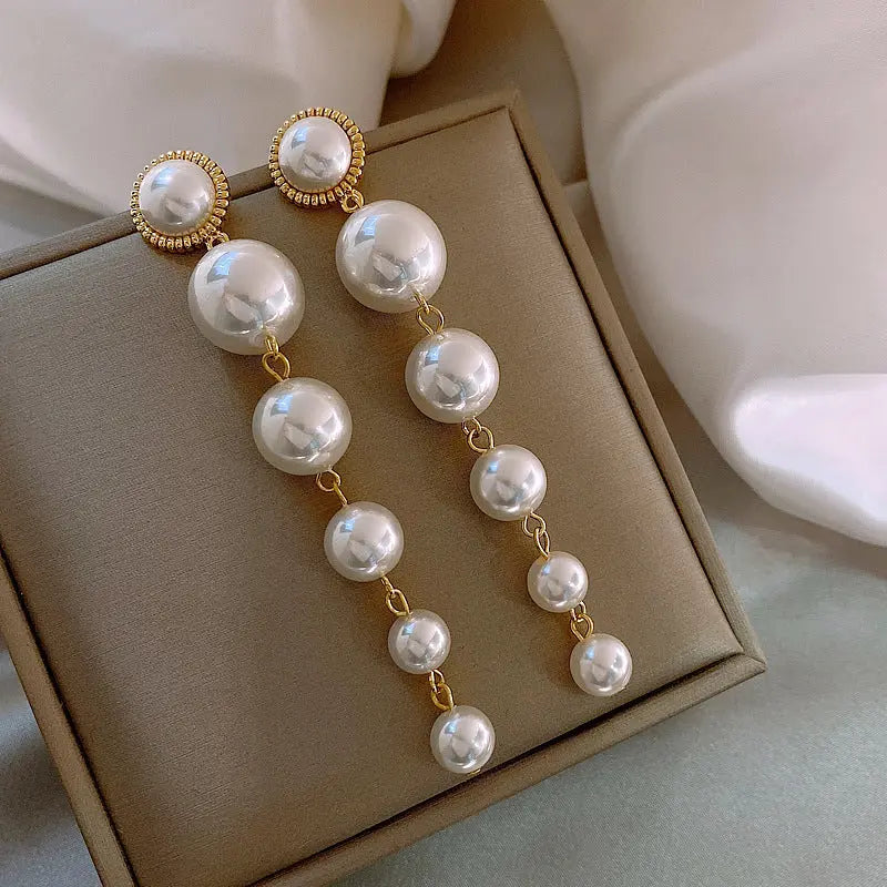 Sterling Silver Needle Grown Up Small Pearl Female Earrings JNi3 shop